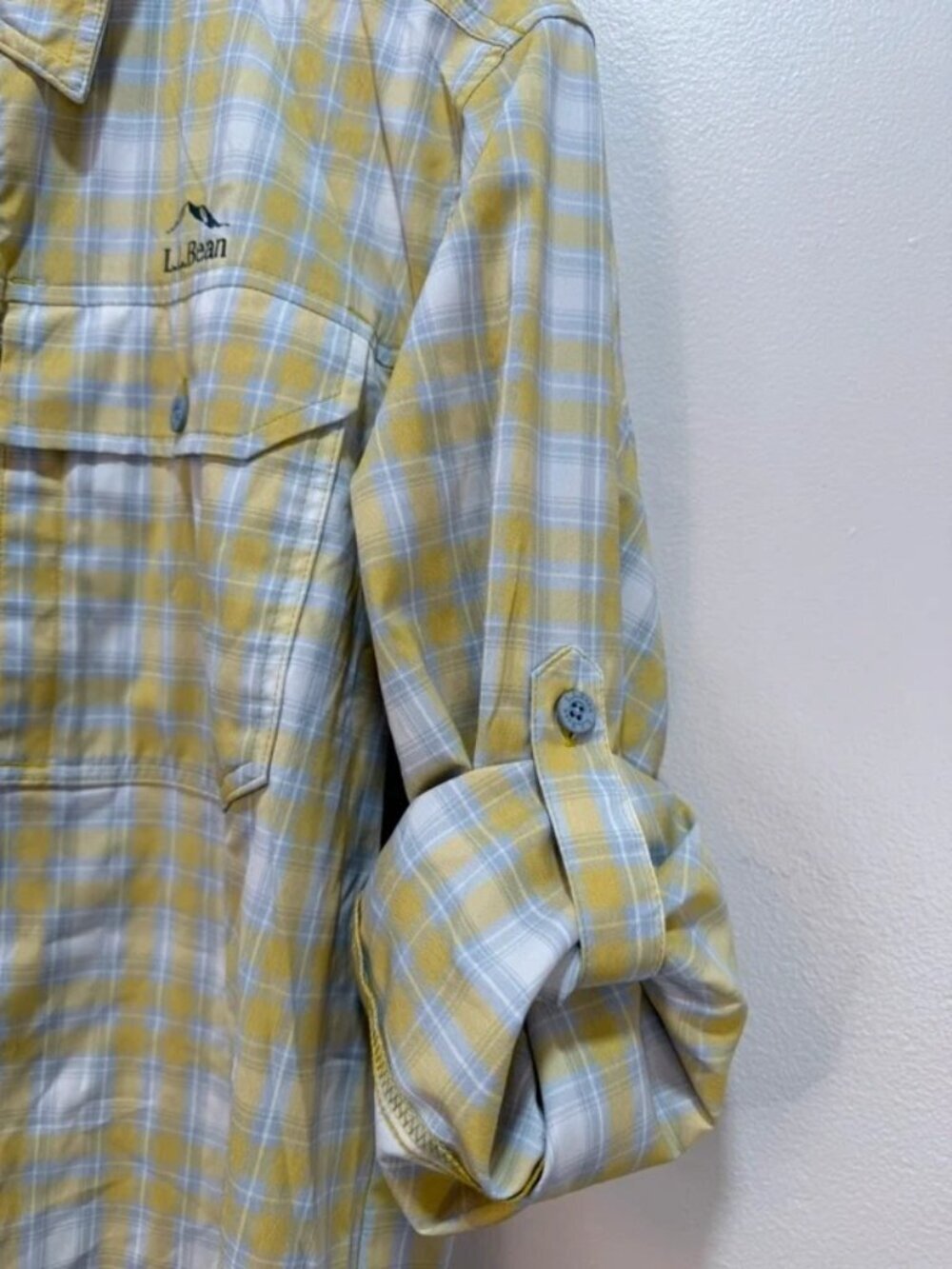 L.L. Bean No Fly Zone Plaid Preppy Fisherman Camping Outdoors Collar Shirt - Picture 7 of 12